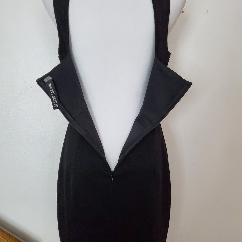 Design Lab Black Sleeveless Dress Large Geometric Tribal Print Partial Open Back - Picture 7 of 11